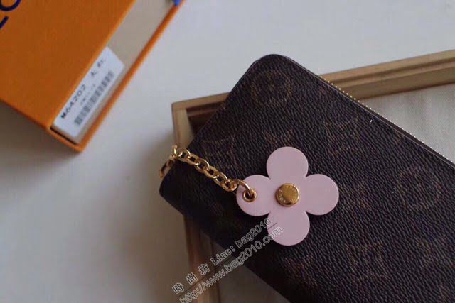 lv錢包 M64201 路易威登經典Clemence錢夾 lv老花拉鏈女長錢包  lvqb1136